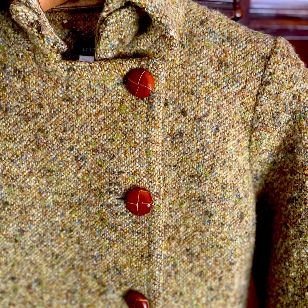 J. Crew woman’s green tweed coat